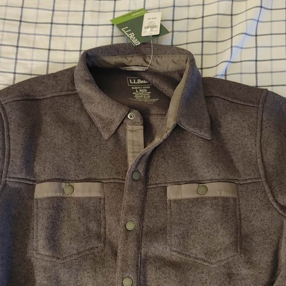 L.L. Bean Men´ Bean´s Sweater Fleece Shirt Jacket GRAY - LARGE - New With Tags!,All Products : American Fashion Style Bags On Sale